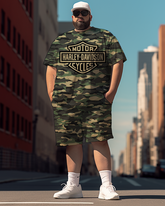Ensemble de t-shirts grande taille pour hommes, costume décontracté pour hommes